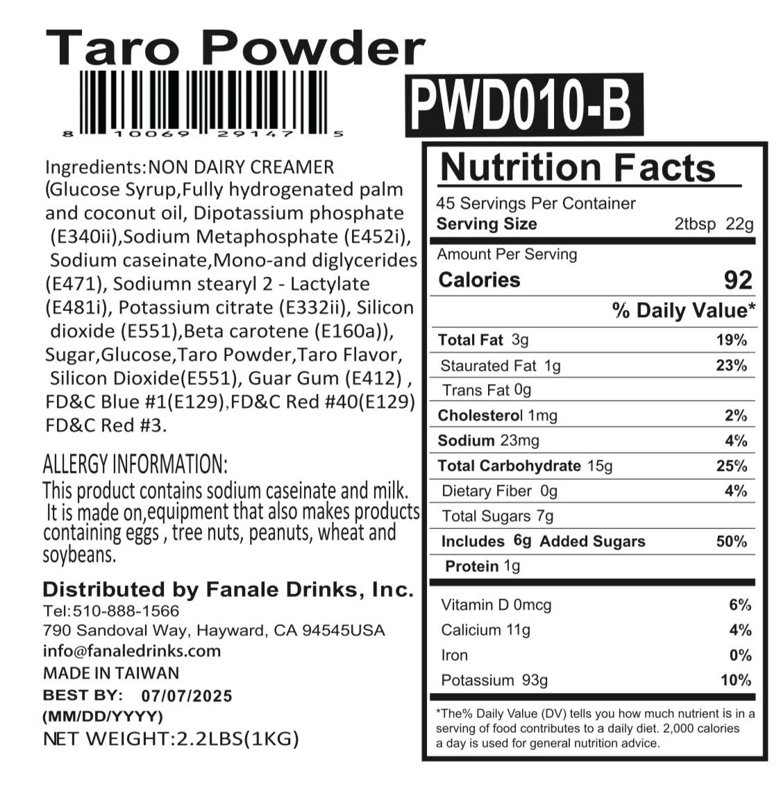 Nutrition Fact_PWD010-B
