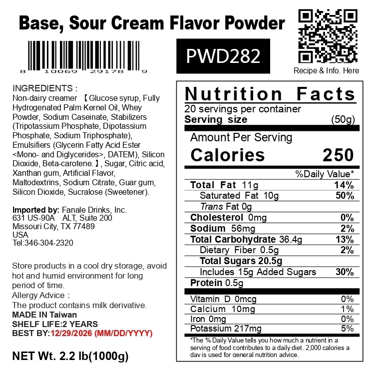 Sour Cream Flavor Powder