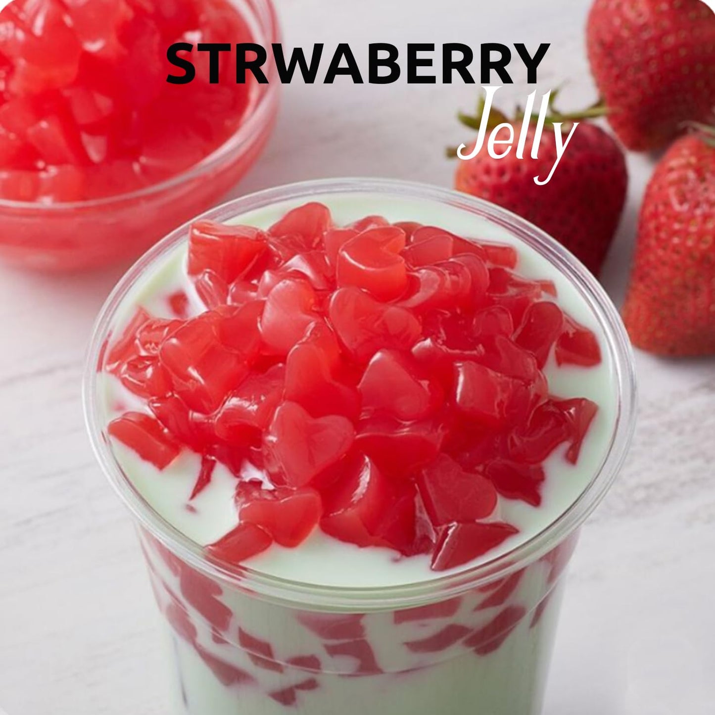 Strawberry Heart Shaped Jelly Nata De Coco Jelly (400g * 35bag/case)