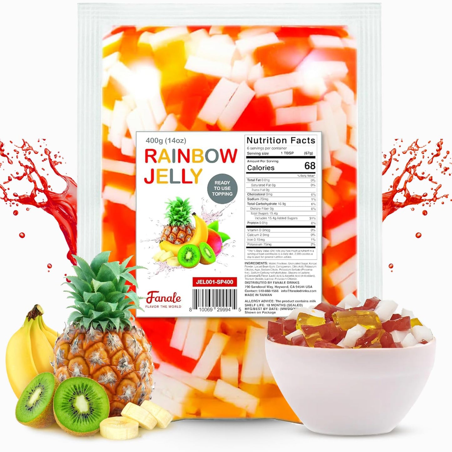 Rainbow Konjac Jelly (400g * 35bag/case)