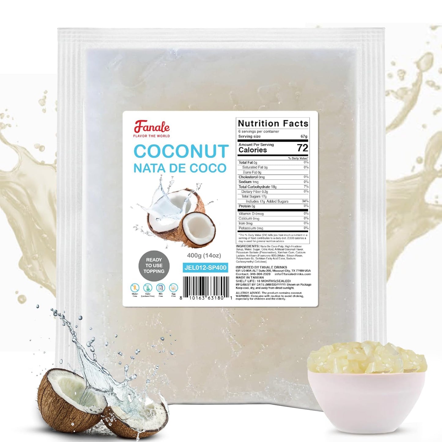 Coconut Jelly Nata De Coco Jelly (400g * 35bag/case)