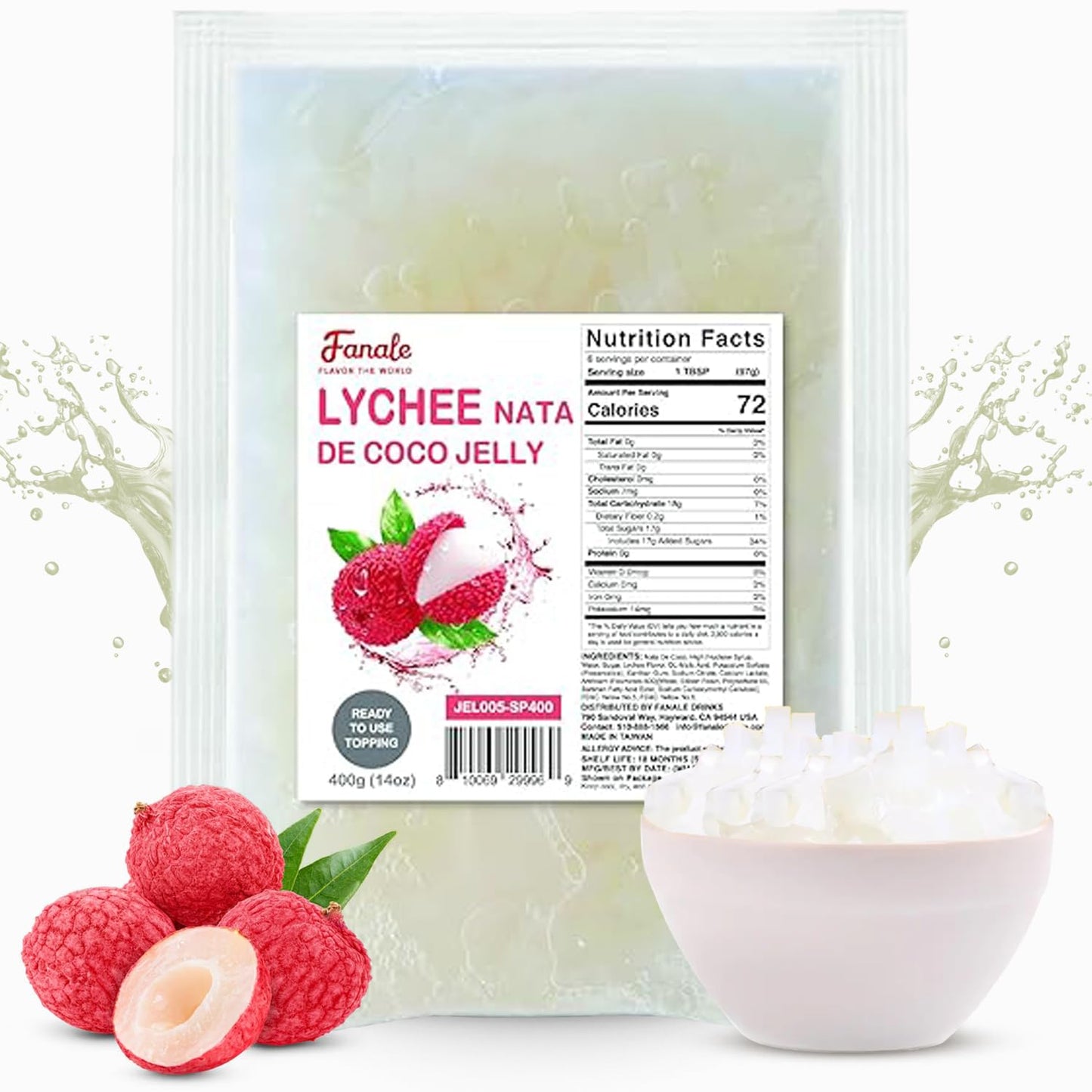 Lychee Coconut Jelly Nata De Coco Jelly (400g * 35bag/case)