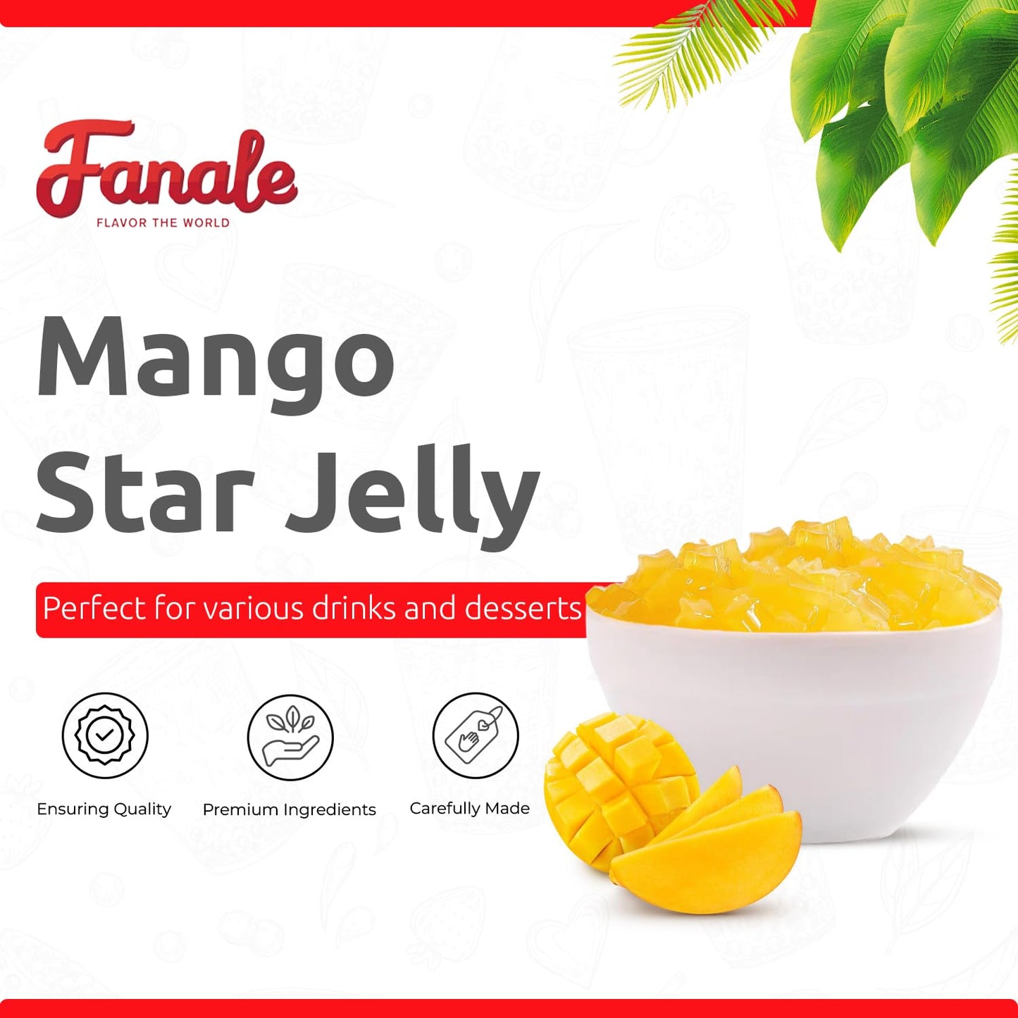 Mango Star Shaped Jelly Nata De Coco Jelly (400g * 35bag/case)