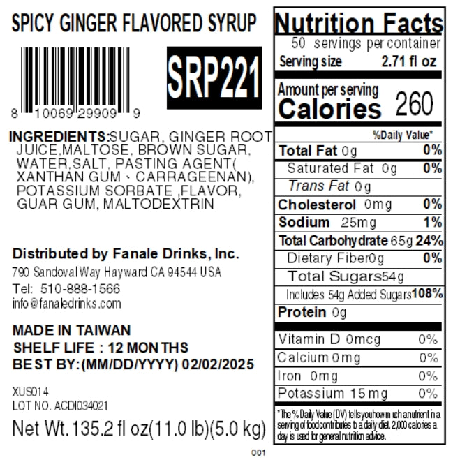 Spicy Ginger Syrup