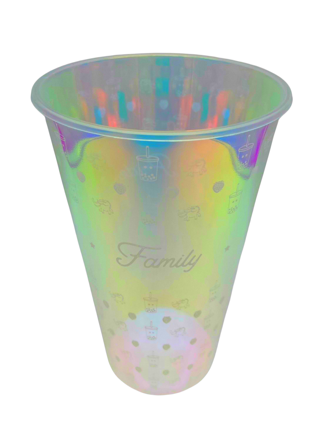 90mm Thick Tall PP Rainbow Holographic Cup