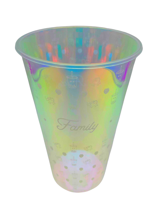 90mm Thick Tall PP Rainbow Holographic Cup