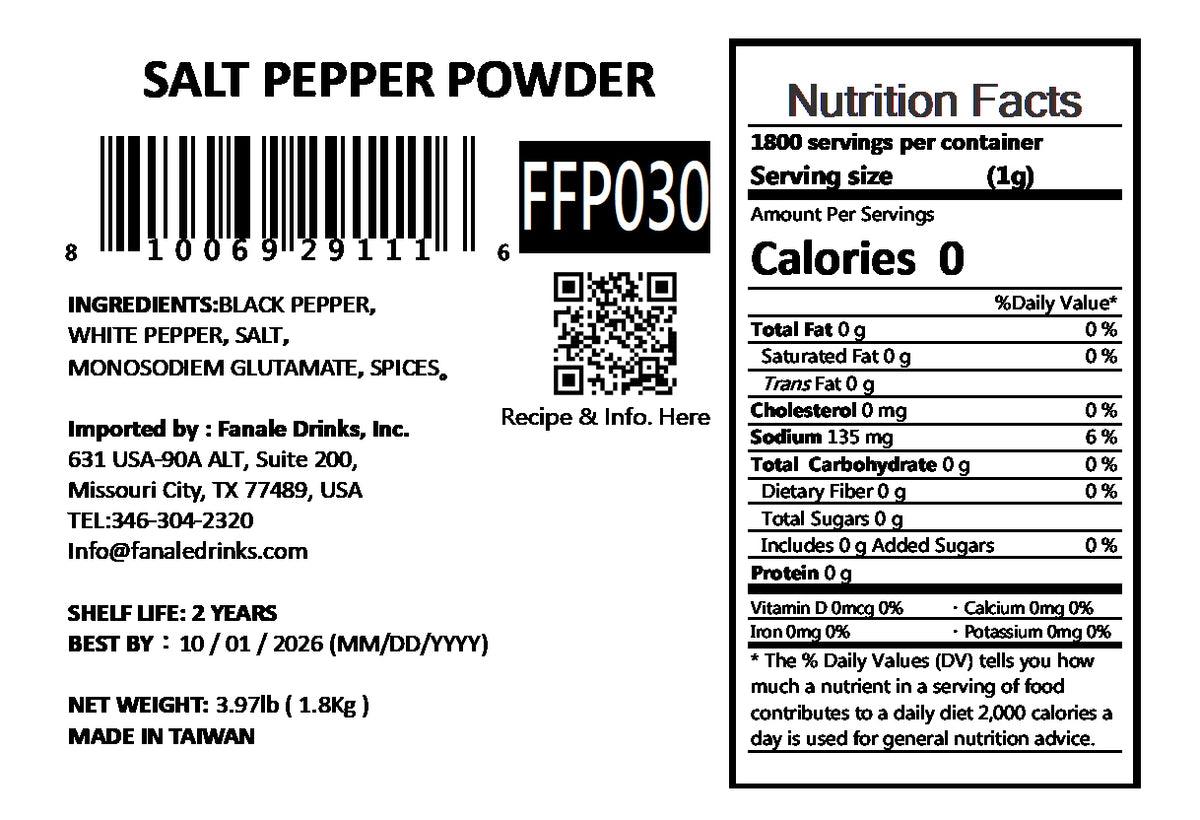 Salt Pepper Powder (4 lbs/bag) - Fanale