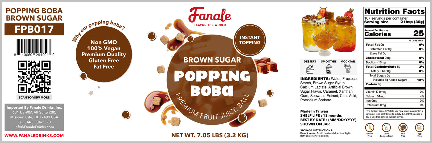 Popping Bursting Boba Juice Ball - Brown Sugar Flavor