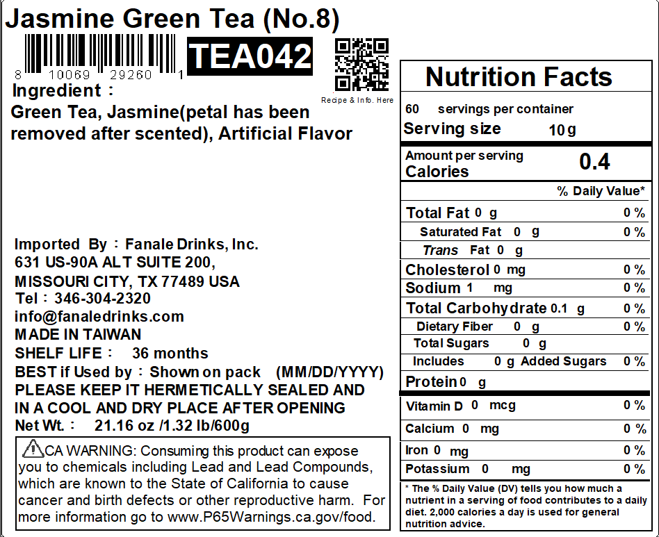 Jasmine Green Tea (No.8) (600g / Bag)