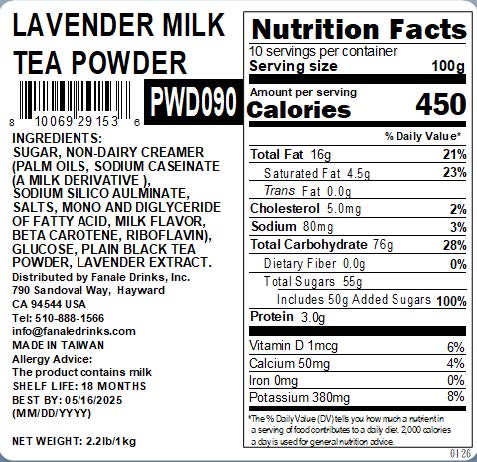 Lavender Milk Tea Powder