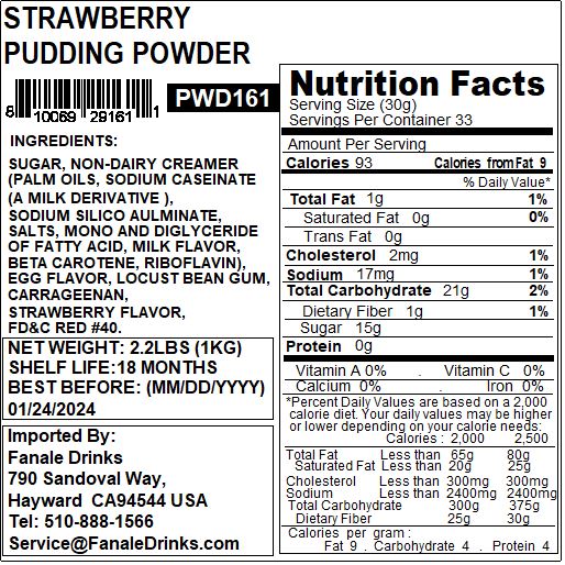 Strawberry Pudding Powder