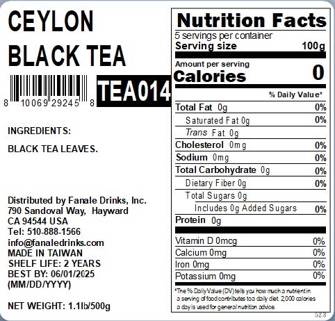 Ceylon Black Tea (Ground) - Fanale