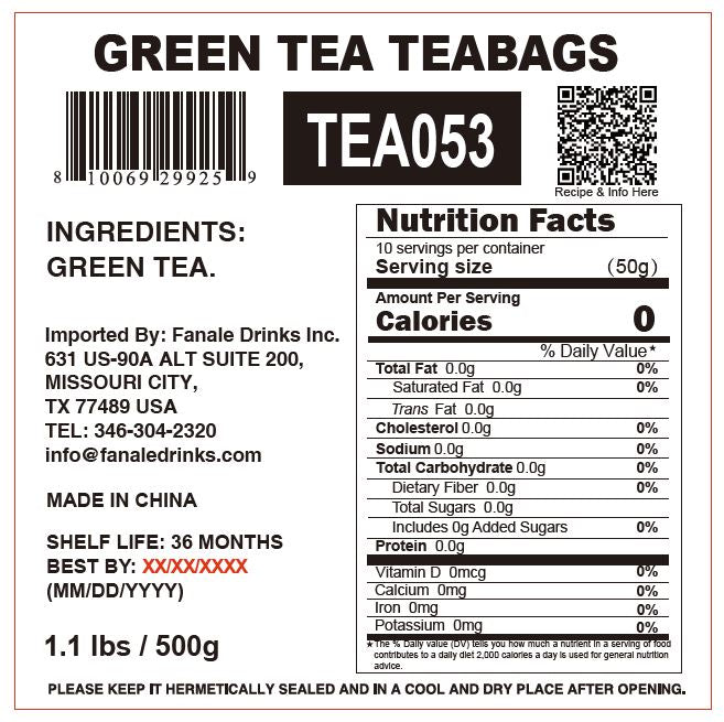 Green Tea Teabags (50g Teabags x 10/bag) | TEA053