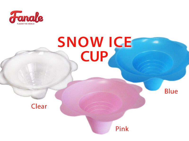 Flower Shaved Snow Ice Cups (Clear, Pink, Blue) - Fanale