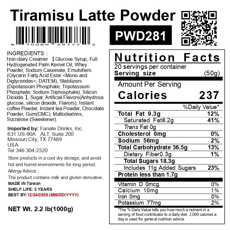 Tiramisu Flavor Powder