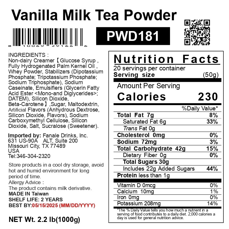 Vanilla Milk Tea Powder