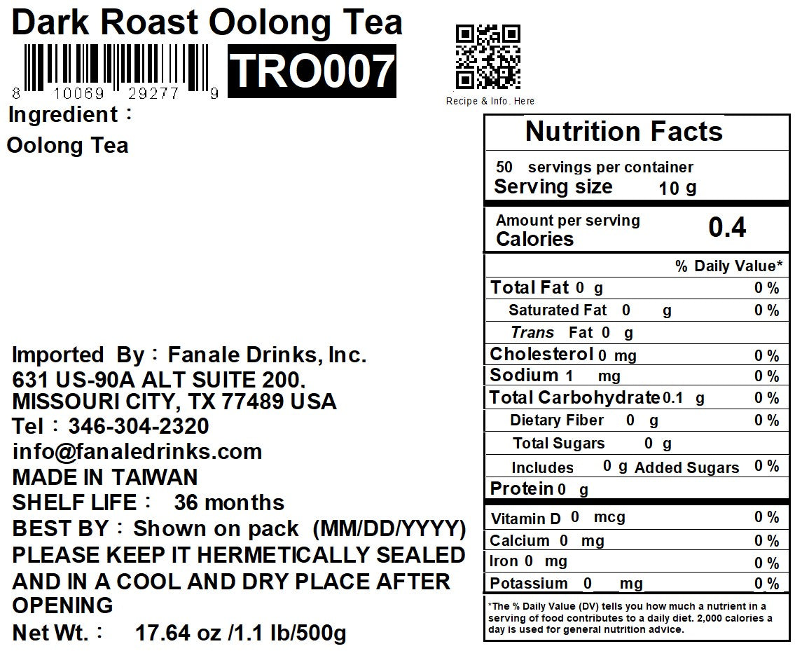 Premium Royal Tea - Dark Roast Oolong Tea (Ground, 500g / bag)