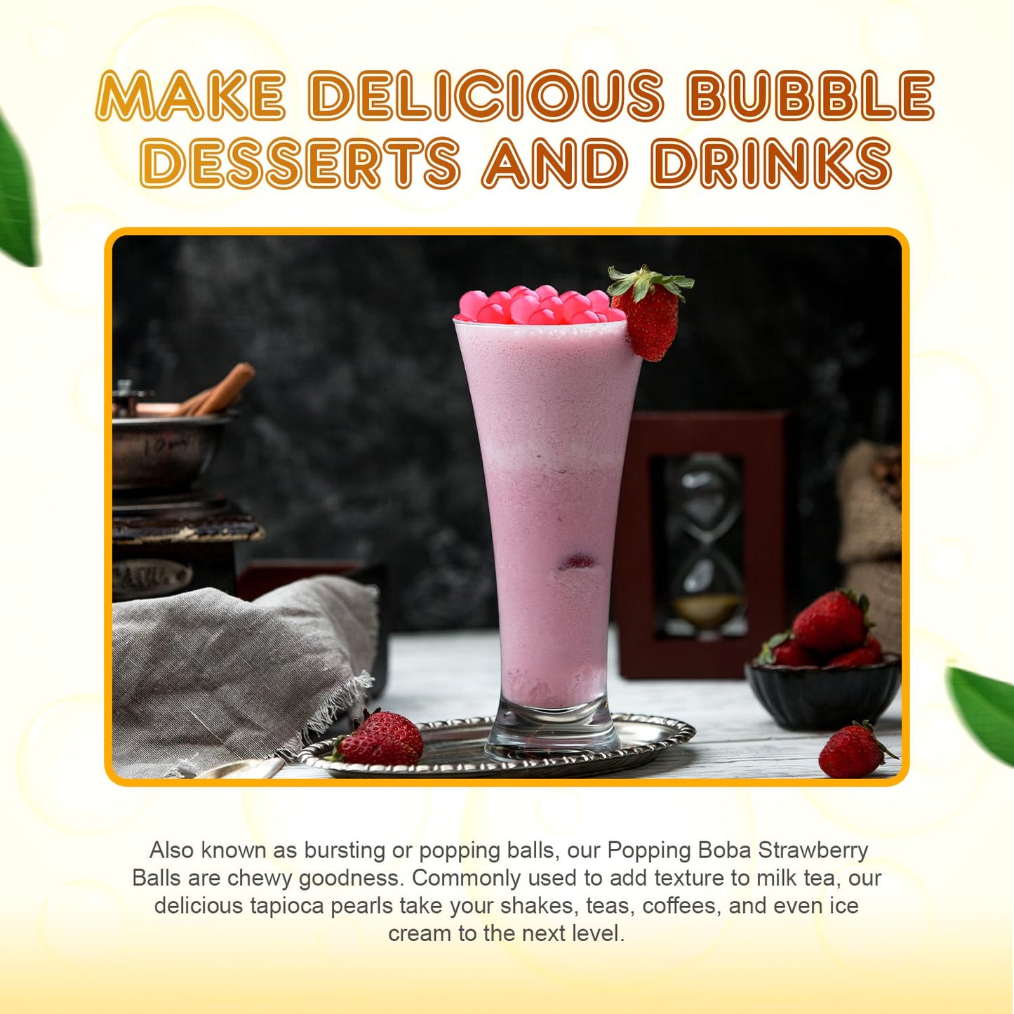 Fanale Strawberry Popping Bursting Boba Juice Ball - (1 lb / Tub)