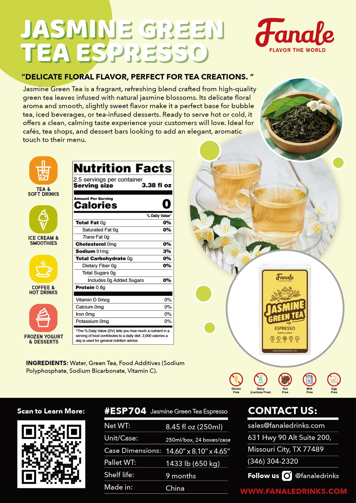 Jasmine Green Tea Espresso (250ml/box, 24 box/case) | ESP704