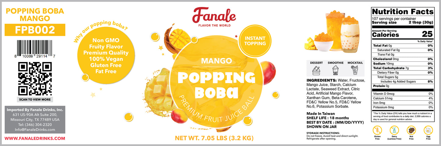 Popping Bursting Boba Juice Ball - Mango Flavor