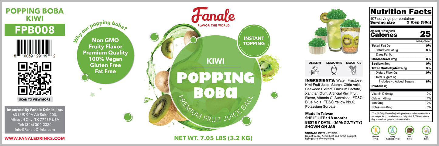 Popping Bursting Boba Juice Ball - Kiwi Flavor