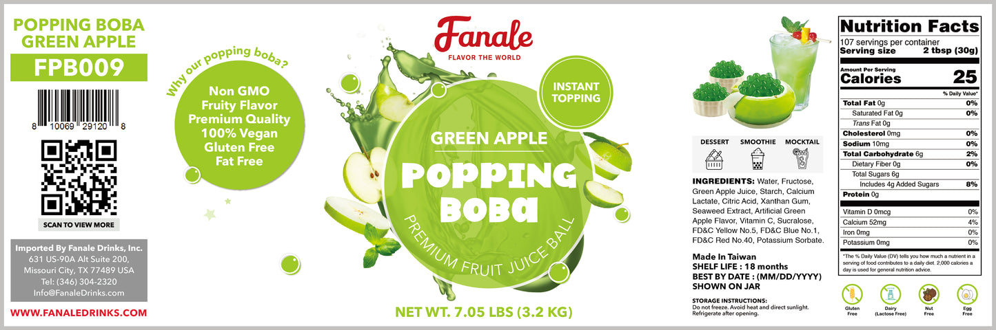 Popping Bursting Boba Juice Ball - Green Apple Flavor