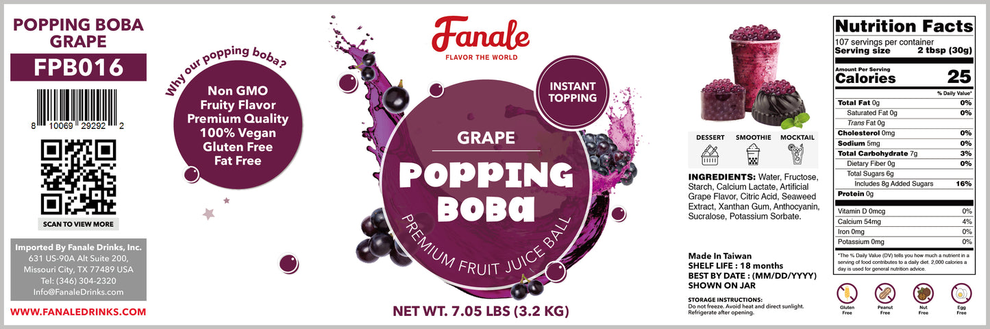Popping Bursting Boba Juice Ball - Grape Flavor