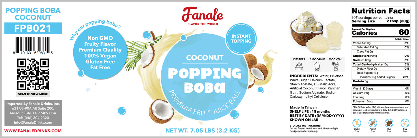 Popping Bursting Boba Juice Ball - Coconut Flavor