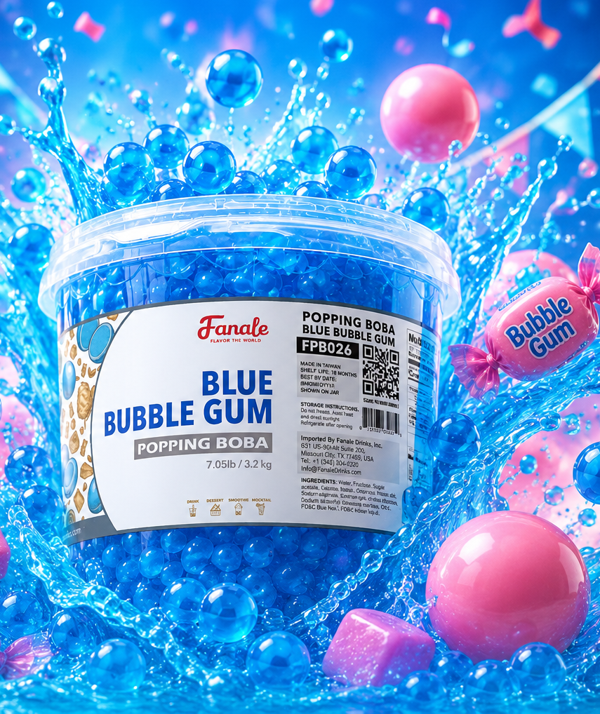 Popping Bursting Boba Juice Ball - Blue Bubble Gum Flavor