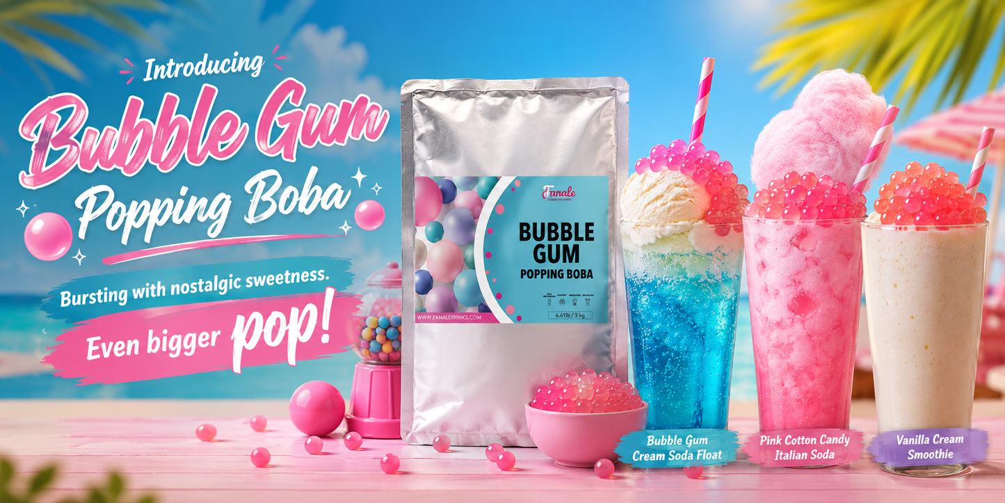 Popping Bursting Boba Juice Ball - Blue Bubble Gum Flavor