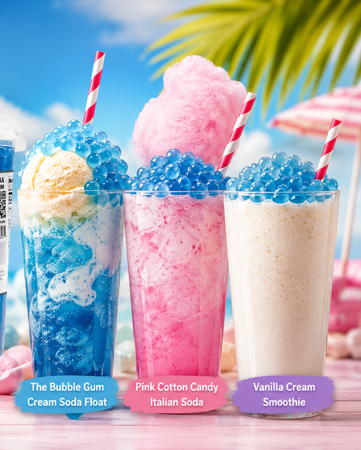 Popping Bursting Boba Juice Ball - Blue Bubble Gum Flavor