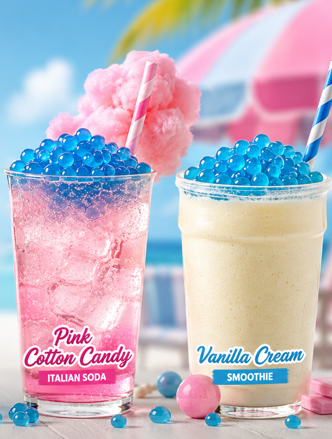 Popping Bursting Boba Juice Ball - Blue Bubble Gum Flavor