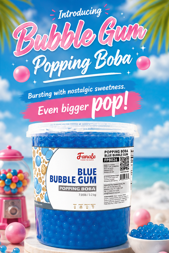 Popping Bursting Boba Juice Ball - Blue Bubble Gum Flavor
