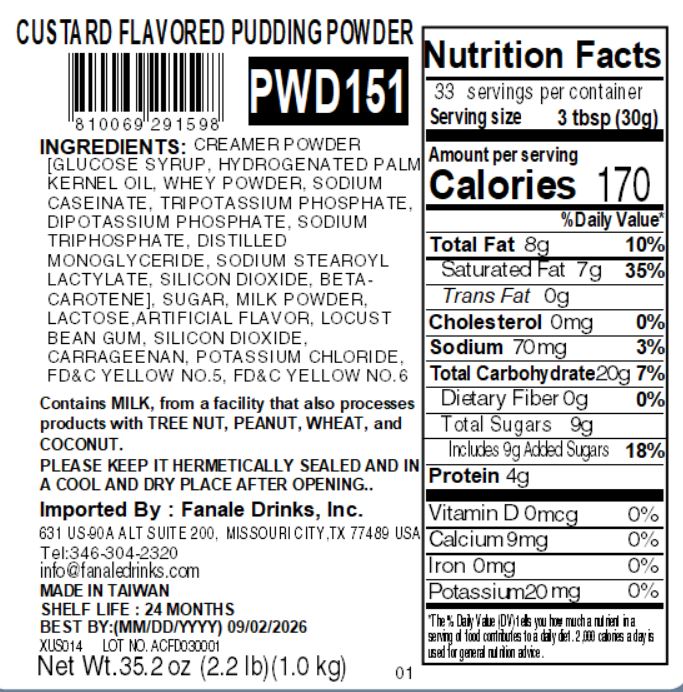 Custard Flavored Pudding Powder