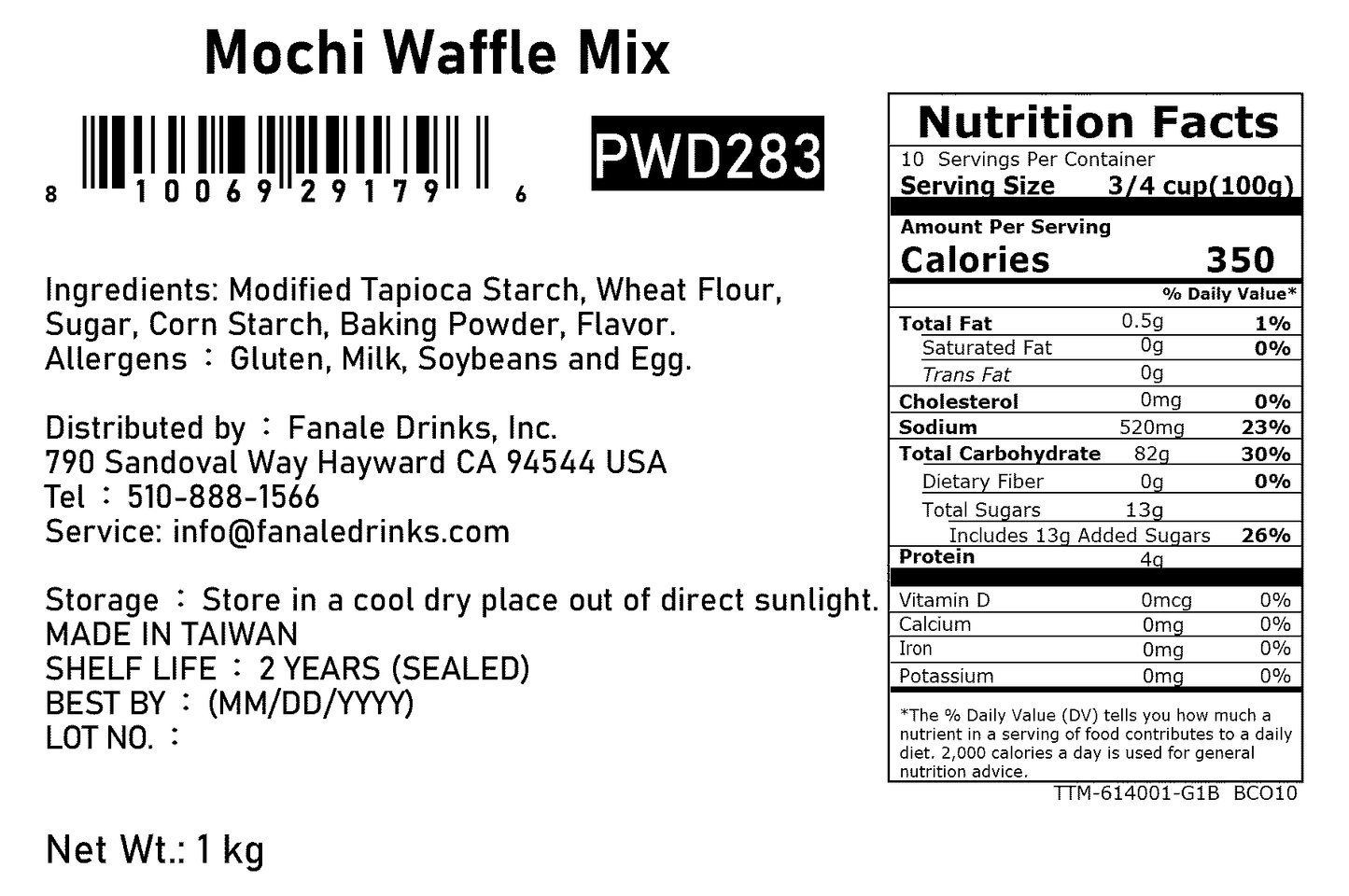 Mochi Waffle Mix Powder