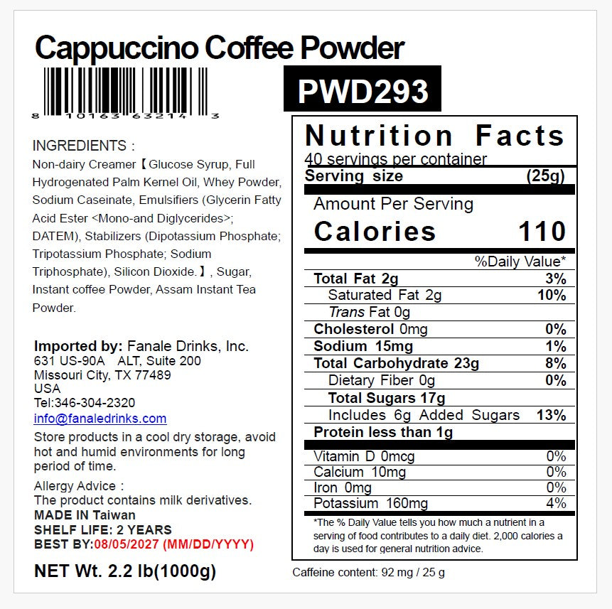 Cappuccino Coffee Flavor Powder | PWD293