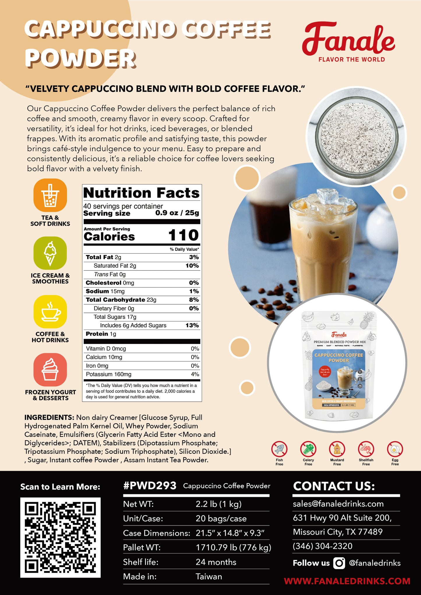 Cappuccino Coffee Flavor Powder | PWD293