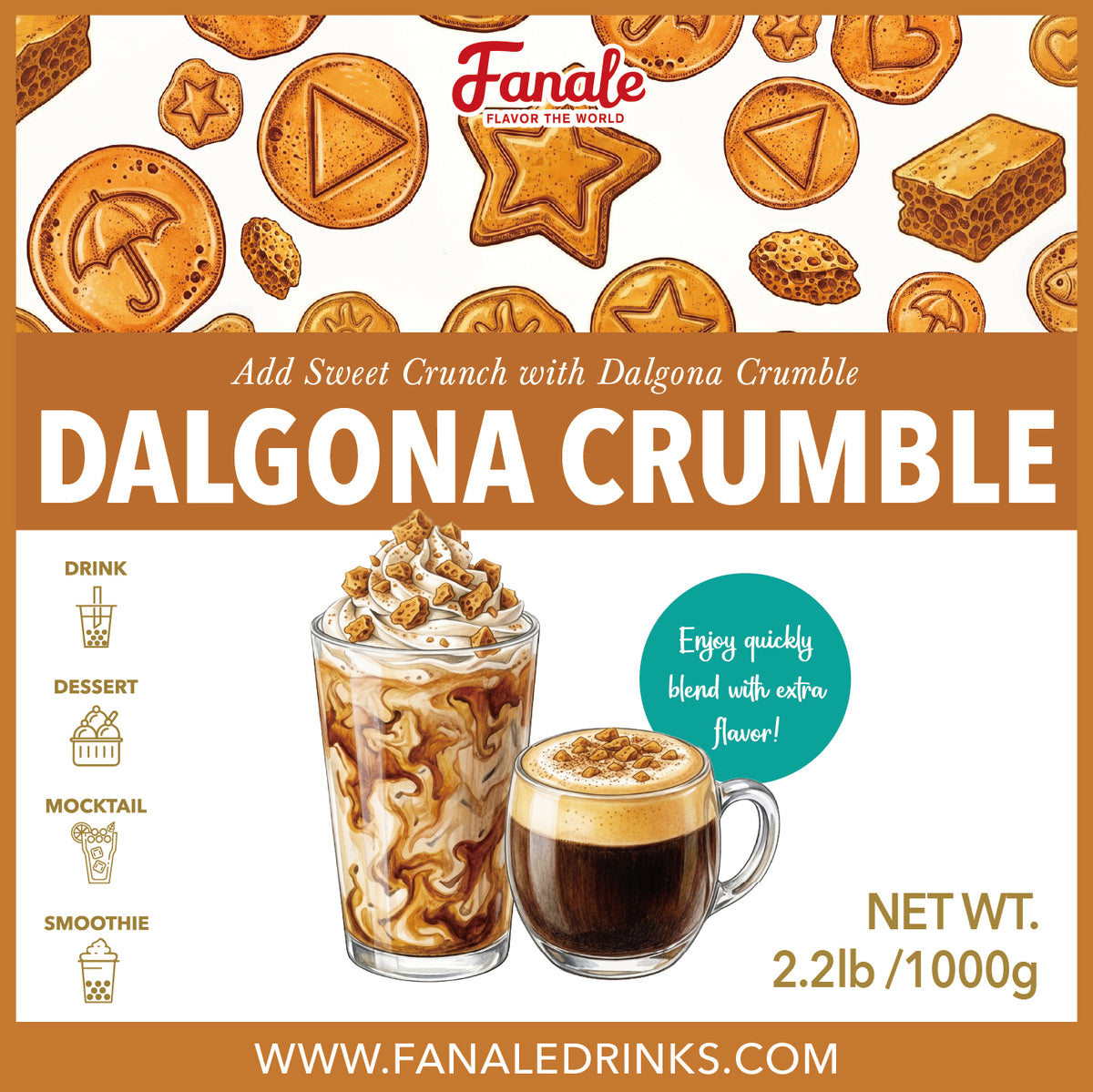 Dalgona Crumble (2.2 lbs/bag, 10 bags / case) | PWD380