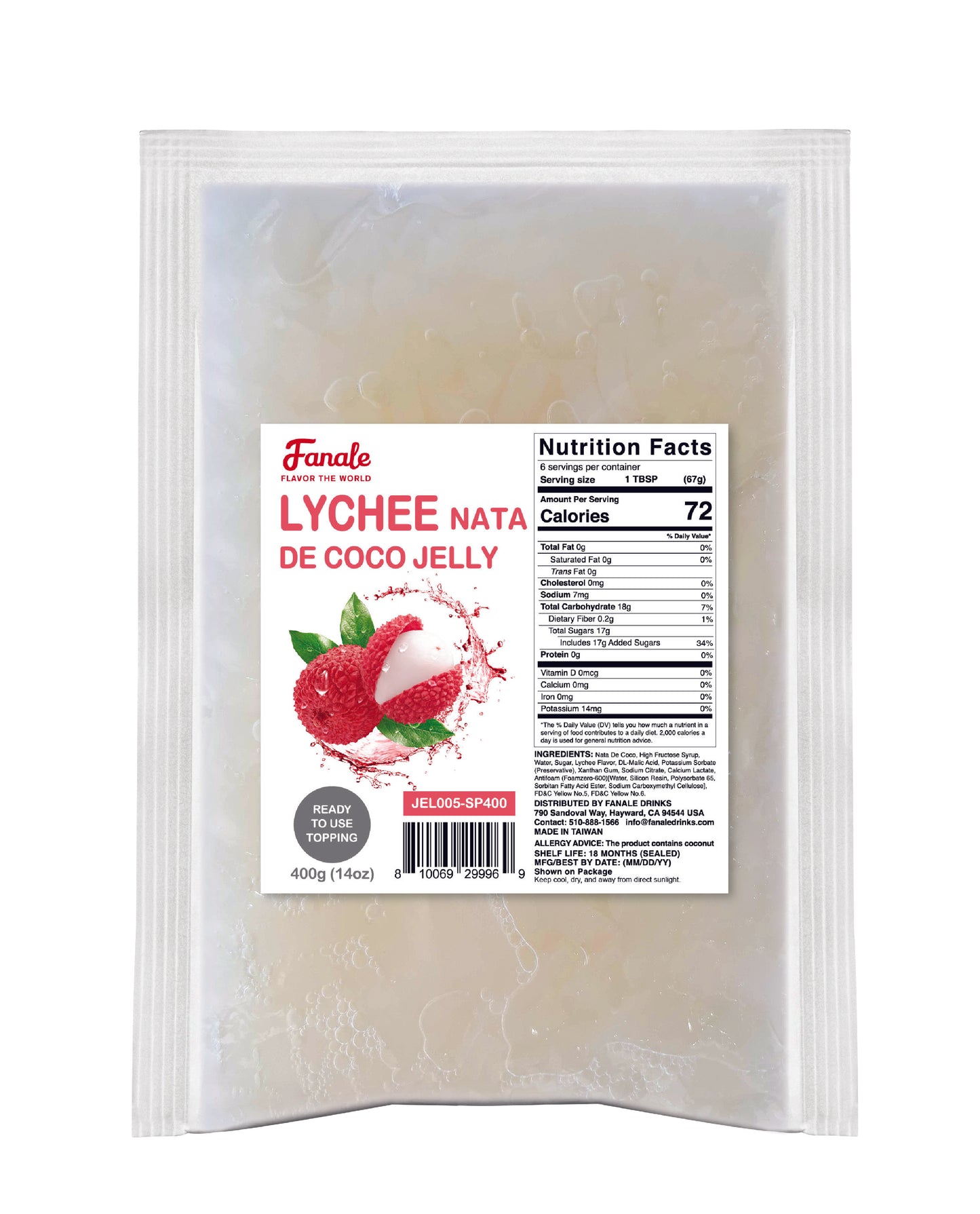 Lychee Nata De Coco Jelly (400g * 35bag/case)