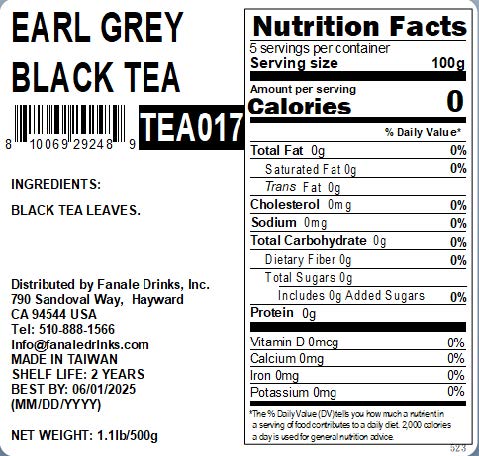 Earl Grey Tea Bag (Ground) - Fanale