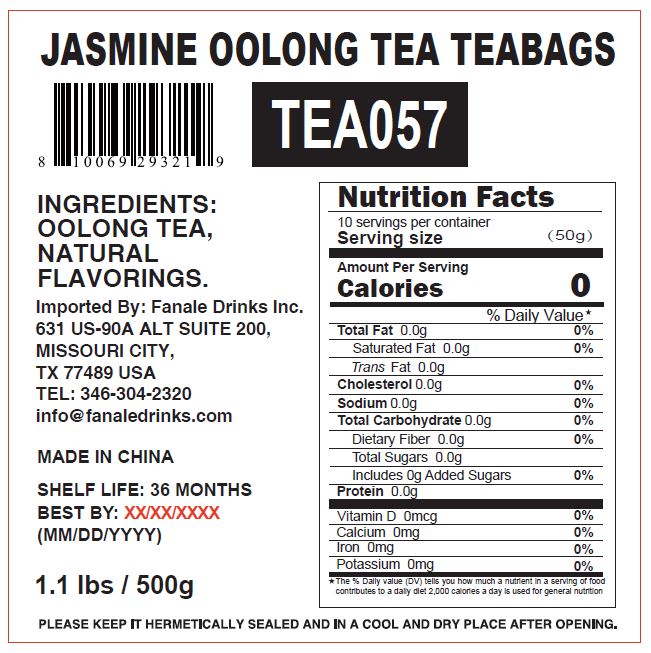 Jasmine Oolong Tea Teabags | TEA057