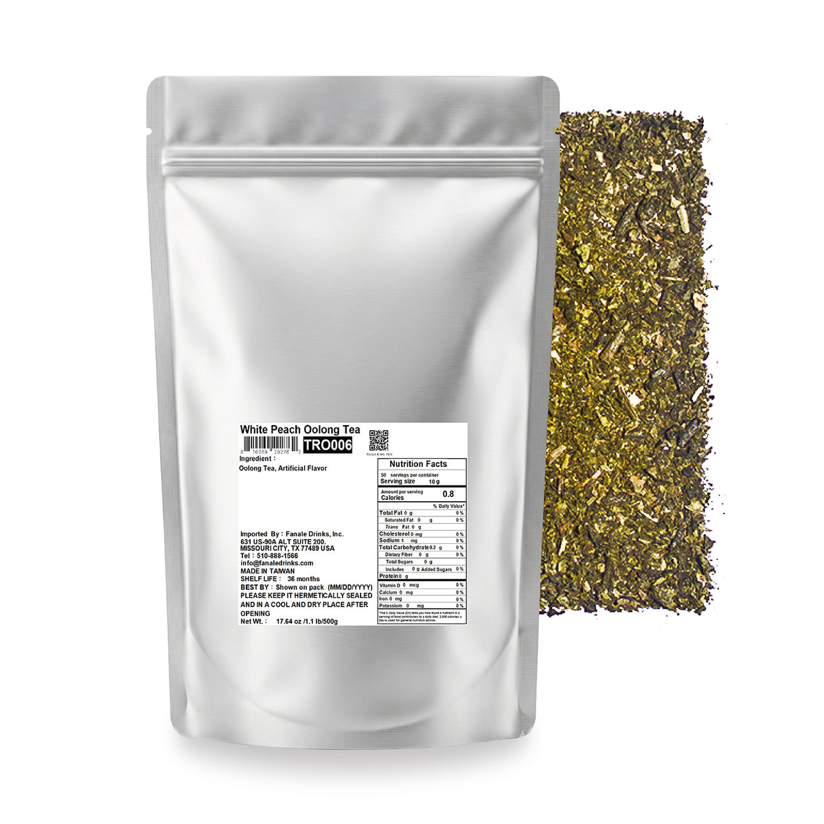 Premium Royal Tea - White Peach Oolong Tea (Ground, 500g/bag)