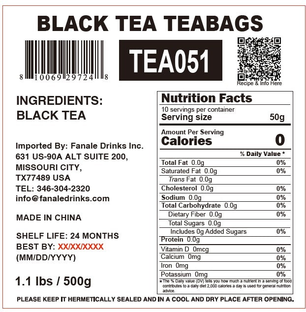 Black Tea Teabags | TEA051