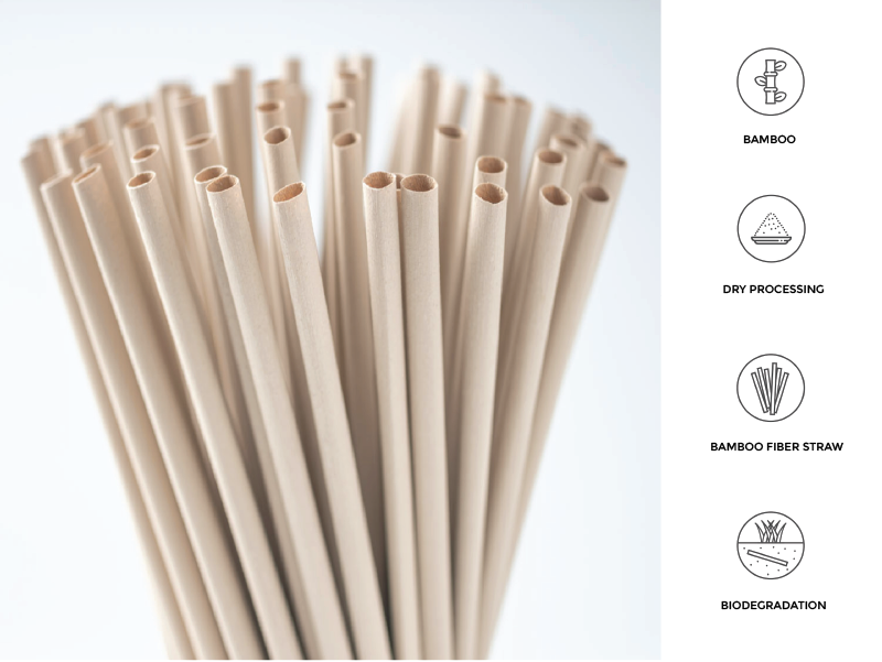 Bamboo Fiber Straw - Fat - Bamboo Fiber - 12 mm (2,000pcs/case)