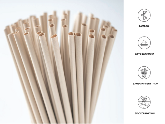 Bamboo Fiber Straw - Fat - Bamboo Fiber - 12 mm (2,000pcs/case)