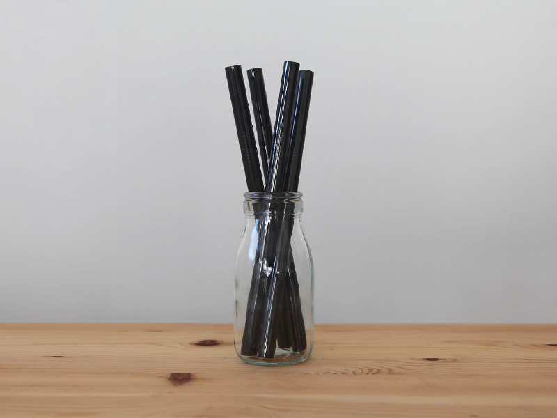 Black Colored Straw - Individually Wrapped