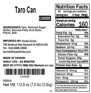 Taro Can - Fanale Drinks Bubble Tea Supplier