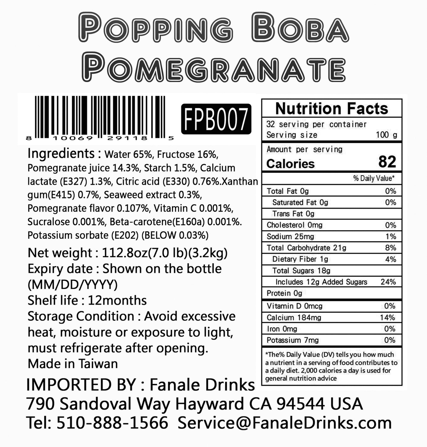 Popping Bursting Boba Juice Ball - Pomegranate Flavor