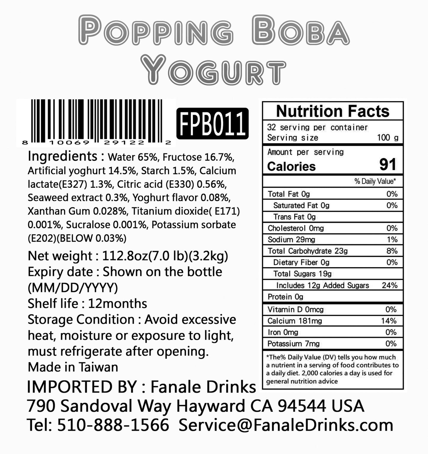 Popping Bursting Boba Juice Ball - Yogurt Flavor