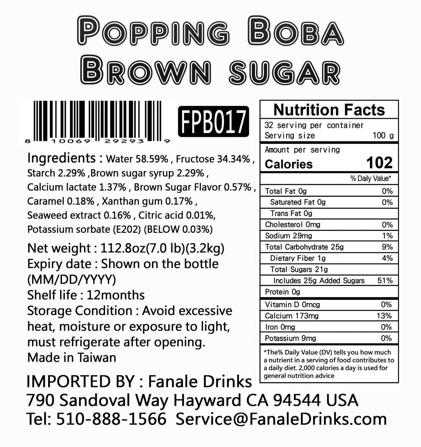 Popping Bursting Boba Juice Ball - Brown Sugar Flavor